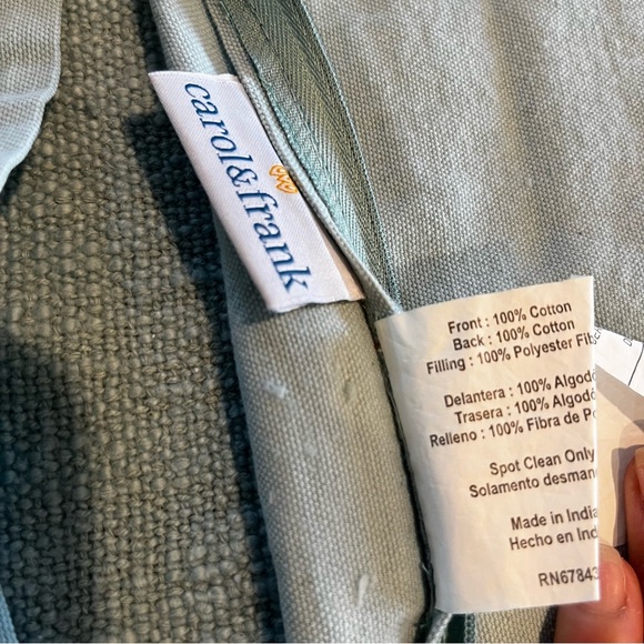 2- Carol&Frank Throw/ Accent Pillow Cover With Tassles, Woven, Cotton, Organic - Picture 6 of 6